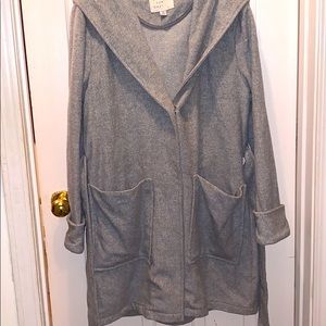 Gray hooded jacket